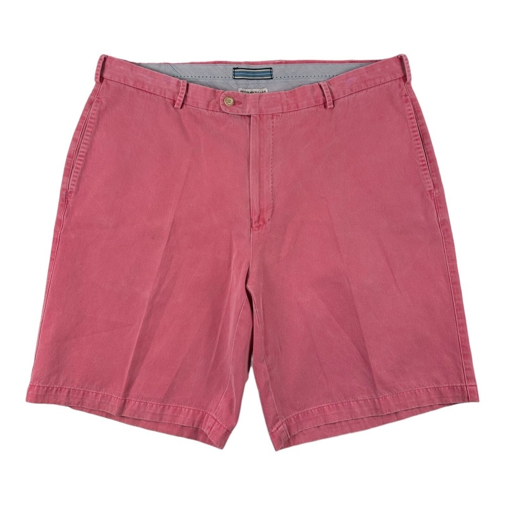 Peter Millar Mens Pink Garment Dyed Pima Cotton Chino Shorts Size 38 MC00B31